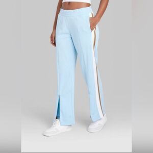 Wild Fable High Rise Track Pants Side Stripe Blue/ Brown NWOT Size L